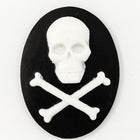 30mm x 40mm White and Black Jolly Roger Cameo #FPF103-General Bead