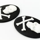 30mm x 40mm White and Black Jolly Roger Cameo #FPF103-General Bead