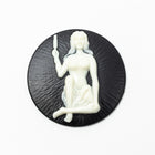 45mm Black and White Virgo Lucite Cabochon #FPH116-General Bead