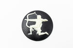 45mm Black and White Taurus Lucite Cabochon #FPD116-General Bead