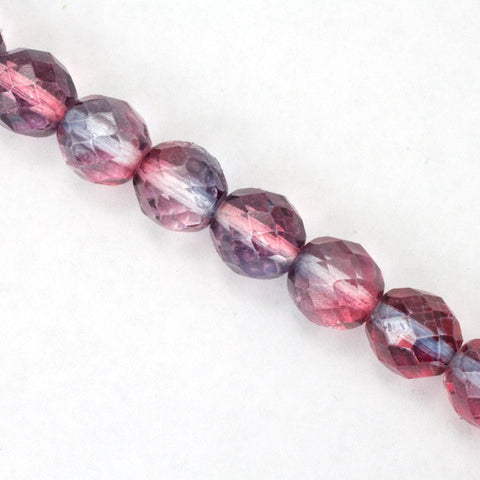 10mm Amethyst/Pink Two Tone Fire Polished Bead-General Bead