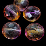 10mm Pink/Topaz Two Tone Fire Polished Bead (25 Pcs) #FPX010-General Bead