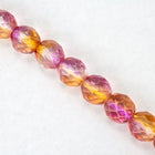 10mm Pink/Topaz Two Tone Fire Polished Bead (25 Pcs) #FPX010-General Bead