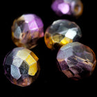 10mm Metallic Light Amethyst/Topaz Two Tone Fire Polished Bead (25 Pcs) #FPX011-General Bead