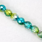 10mm Metallic Aqua/Lime Two Tone Fire Polished Bead (25 Pcs) #FPX013-General Bead
