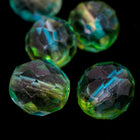 10mm Aqua/Yellow Two Tone Fire Polished Bead-General Bead