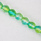 10mm Aqua/Yellow Two Tone Fire Polished Bead-General Bead
