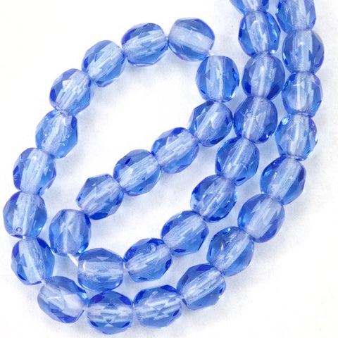 4mm Light Sapphire Luster Fire Polished Bead-General Bead