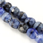 4mm Blue/Black Swirl Fire Polished Bead-General Bead