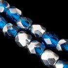 4mm Dark Aqua/Silver Fire Polished Bead-General Bead