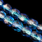 4mm Aqua/Sapphire Two Tone Fire Polished Bead-General Bead