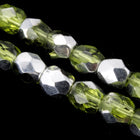 4mm Olivine/Silver Fire Polished Bead-General Bead
