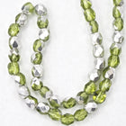 4mm Olivine/Silver Fire Polished Bead-General Bead