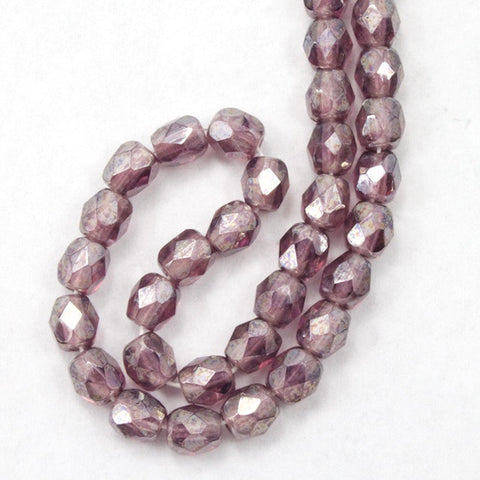 4mm Amethyst Luster Fire Polished Bead-General Bead