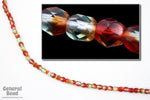 4mm Red/Erinite Two Tone Fire Polished Bead-General Bead