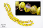 5mm Crystal/Yellow Two Tone Fire Polished Rondelle Strand-General Bead