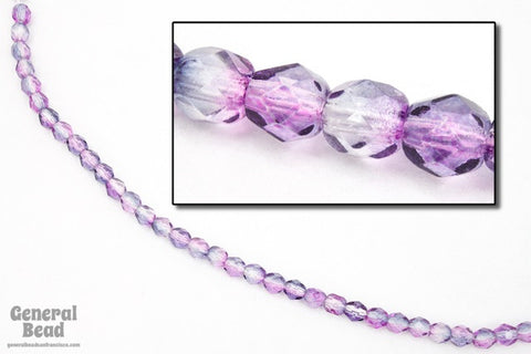 4mm Luster Lavender/Purple Two Tone Fire Polished Bead-General Bead
