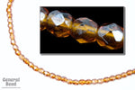 4mm Luster Transparent Dark Goldenrod Fire Polished Bead-General Bead