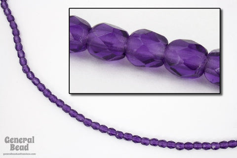 4mm Transparent Violet Fire Polished Bead-General Bead