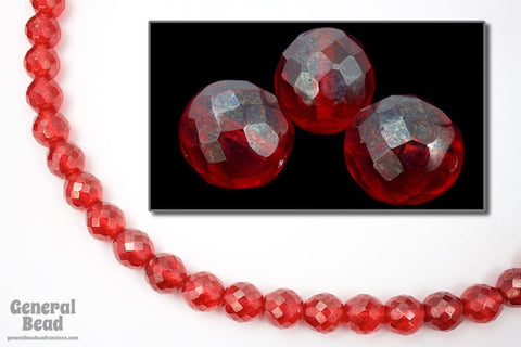 12mm Luster Transparent Red Fire Polished Bead-General Bead