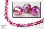 12mm Metallic Amethyst/Pink Two Tone Fire Polished Bead-General Bead