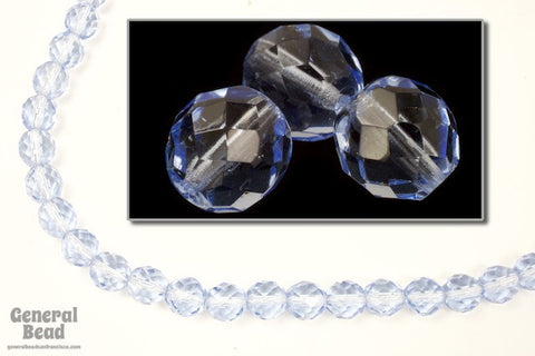 10mm Transparent Light Sapphire Fire Polished Bead-General Bead