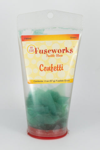 Fusible Glass Embellishments Confetti Green #FW840
