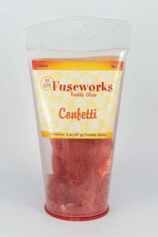 Fusible Glass Embellishments Confetti Red #FW842