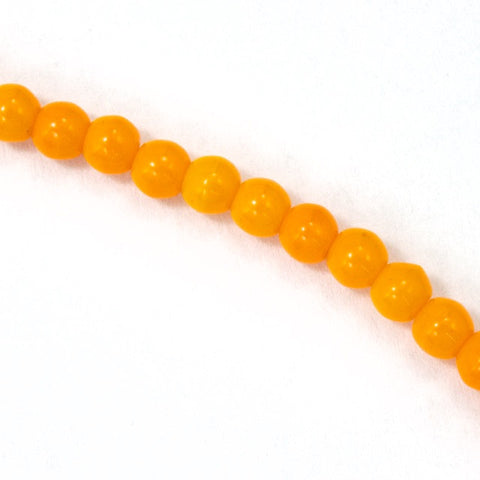 4mm Opaque Pumpkin Druk Bead #GAB017-General Bead