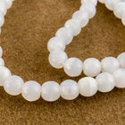 4mm White Satin Druk Bead #GAB024-General Bead