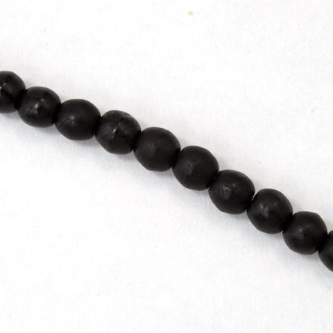 8mm Opaque Matte Black Druk Bead #GAF117-General Bead