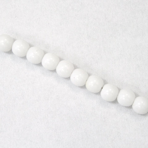 6mm Opaque White Druk Bead #GAD012-General Bead