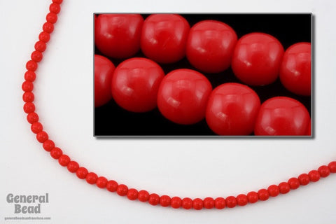 4mm Opaque Red Druk Bead #GAB059-General Bead