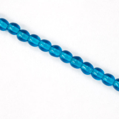 4mm Transparent Capri Blue Druk Bead #GAB076-General Bead