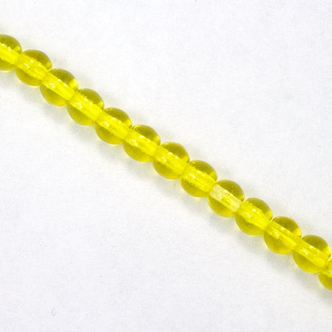 4mm Transparent Yellow Druk Bead #GAB123-General Bead