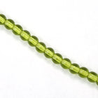 4mm Transparent Olivine Druk Bead #GAB127-General Bead