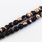 4mm Jet Amethyst Gold Druk Bead (50 Pcs) #GAB143-General Bead