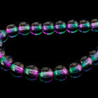 4mm Two Tone Purple/Green Druk Bead (50 Pcs) #GAB158-General Bead