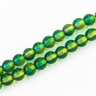8mm Two Tone Green/Yellow Druk Bead (25 Pcs) #GAF112-General Bead
