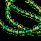 8mm Two Tone Green/Yellow Druk Bead (25 Pcs) #GAF112-General Bead