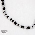 4mm Opaque Black/White Druk Bead #GAB165-General Bead