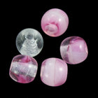 4mm Transparent Crystal/Rose Swirl Druk Bead #GAB168-General Bead