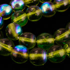 6mm Transparent Olivine AB Druk Bead #GAD092-General Bead