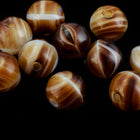 14mm Agate Mahogany Druk Bead (300 Pcs) #GAJ041