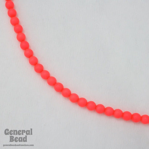 6mm Neon Orange Druk Bead #GAD180-General Bead