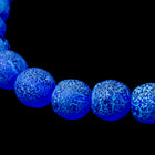 6mm Transparent Cobalt/Turquoise Etched Druk Bead (30 Pcs) #GAE002-General Bead