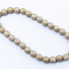 6mm Opaque Beige/Gold Etched Druk Bead (30 Pcs) #GAE003-General Bead