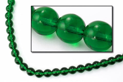 8mm Transparent Emerald Druk Bead #GAF045-General Bead