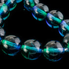 8mm Two Tone Blue/Green Druk Bead (25 Pcs) #GAF111-General Bead