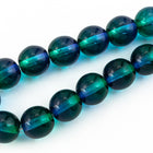 8mm Two Tone Blue/Green Druk Bead (25 Pcs) #GAF111-General Bead